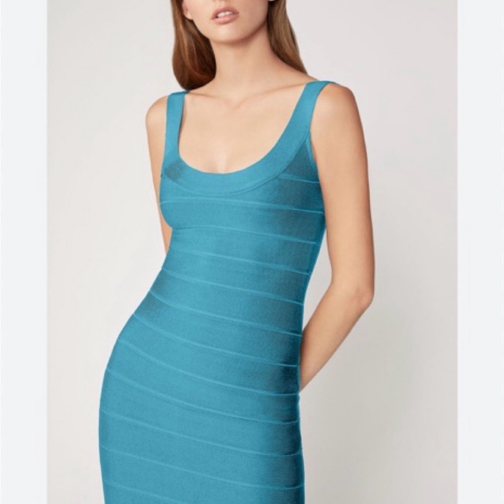 Herve Leger Vibrant Blue Textured Dress
